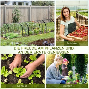 Outsunny Szklarnia, szklarnia z drzwiami, tunel foliowy, dom dla roślin, hodowla roślin, stal, plastik, 350 x 100 x 80 cm, Zielony