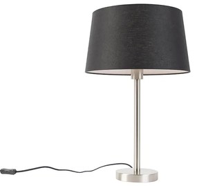 Nowoczesna lampa stołowa ze stali z czarnym kloszem 35 cm - Simplo Nowoczesny Oswietlenie wewnetrzne
