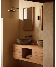 Niska wisząca szafka pod umywalkę z litego drewna tekowego 120x40 cm Yenit – Kave Home