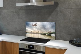 Szklany Panel Samolot w Białych Chmurach