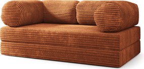 Masseno Sofa piankowa ALVIO z funkcją spania, Kanapa z pianki do salonu, Bezmontażowa, Tkanina sztruksowa – Brązowy TILIA 52