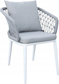 Krzesło ogrodowe aluminiowe ze sznurkowym oplotem i lekką ramą 58x66x79 cm