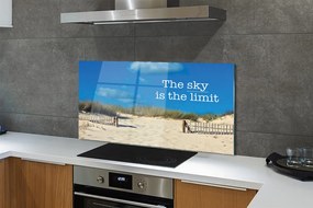 Szklany Panel Napis na Piaszczystej Plaży