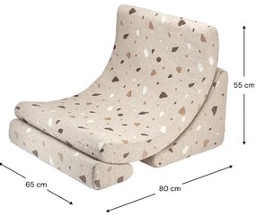 Jasnobrązowy fotel dziecięcy z materiału bouclé/z tkaniny szenilowej Terrazzo Moon – Wigiwama