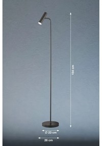 Czarna lampa stojąca LED ze ściemniaczem (wysokość 154 cm) Stina – Fischer &amp; Honsel