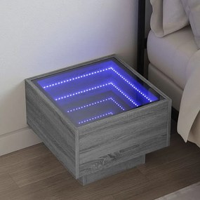 Szafka nocna LED Infinity Sonoma szary 40x40x30 cm z odpornego na wilgoć drewna inżynieryjnego