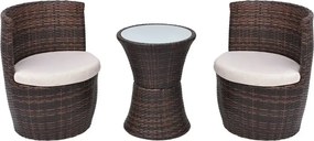 Zestaw brązowych mebli ogrodowych - Lisga