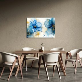 Obraz na szkle - Kwiatowy, malowany tuszem (70x50 cm)