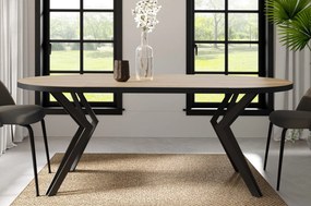 Okrągły stół rozkładany z czarnym obrzeżem ABS Randi 120 cm, styl loft