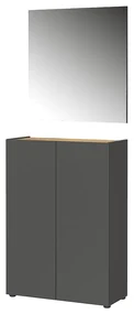 Antracytowy zestaw do przedpokoju w dekorze dębu 74x200x33 cm Alviano – Germania