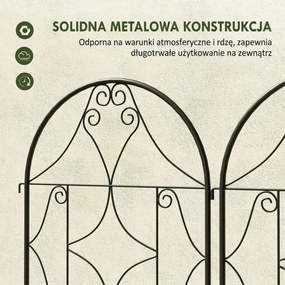 Outsunny Pergola Metalowa 2 szt. Wkopywana, Antykorozyjne Wsparcie dla Roślin Pnących 50x150 cm, Czarna
