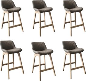 Komplet dębowych krzeseł wyspowych i barowych z siedziskiem z tkaniny MELLOW o szerokości 65 cm