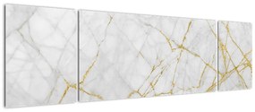Obraz - Biało - złoty marmur (170x50 cm)