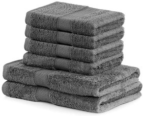 Komplet 6 ręczników DecoKing Bamby Charcoal