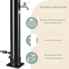 Prysznic solarny BOW, 20l, czarny Monzana