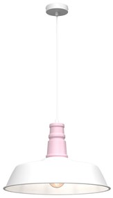 Lampa wisząca ENZO WHITE/PINK 1xE27, biała, różowe, pojedyncza
