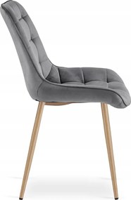 Szare krzesło do kuchni BERA aksamitne