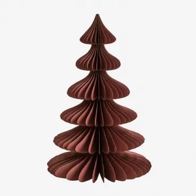Zestaw 2 Choinek Świątecznych Z Papieru Navira ↑45 Cm & Czerwony Cedr Ze Złotą Ramką - Sklum