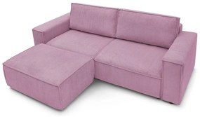Różowa sztruksowa rozkładana sofa 245 cm Nihad – Bobochic Paris