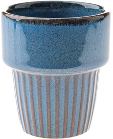 Zestaw 4 ceramicznych kubków Rustik 100 ml, niebieskie