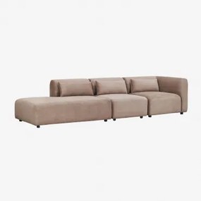 Sofa Narożna Fogler 3-częściowa Modułowa Z Leżanką Po Lewej Stronie Sztruksu Camel - Sklum