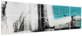 Obraz - Turkusowa abstrakcja (170x50 cm)