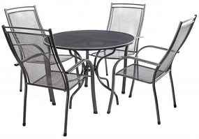 Metalowy zestaw ogrodowy PALMA III. 1 + 4 Stół ⌀ 105 cm (u503)