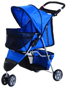 Outsunny Wózek dla Zwierząt Składany Lekki Niebieski do 15kg | Aosom PL