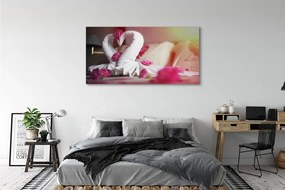 Zdjęcie na płótnie Łabędzie z Ręczników i Kwiaty