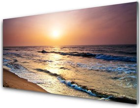 Dekor Szklany do Kuchni Słoneczny Dzień Na Złotej Plaży