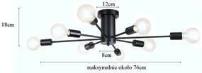 Lampa sufitowa metalowa loft cylinder wisząca AT43-8SZ-Black