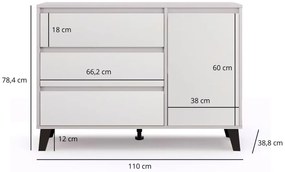 Komoda w stylu skandynawskim kaszmir + biały T1-F83