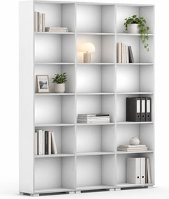 Biblioteka SILVER LINE, 3 kolumny, 2230 x 1800 x 400 mm, biały