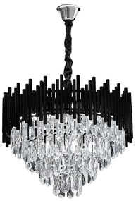 Lampa Wisząca z Kryształami G063-CP 50cm Czarna