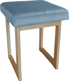 Taboret SOLID tkanina Welur stelaż metalowy STOŁEK LOFT : Kolor Stelaża - Złoty, Kolor tkaniny - VELVET - MG33, Typ tkaniny - Velvet, Wysokość - 45 cm