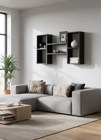 Czarna półka ścienna do salonu L8-C70