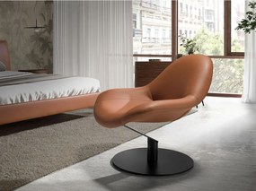 Brązowy fotel obrotowy ze sztucznej skóry 5116 ANGEL CERDA