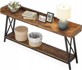Stolik konsolowy za sofą 180 cm, ekstra długi, rustykalny stolik industrialny do salonu, długi stolik barowy do wąskiego przedpokoju