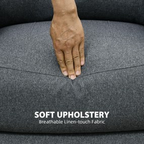 HOMCOM Fotel relaksacyjny z funkcją leżenia i podnóżkiem, regulowany, do 150 kg, rama stalowa, 90 x 96 x 98 cm, Szary