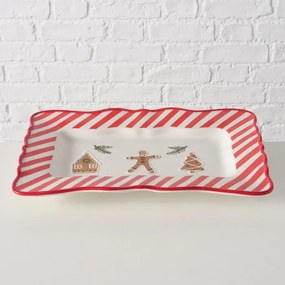 Ceramiczny półmisek w świątecznych kolorach, 39 x 25 cm
