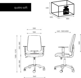 Obrotowe krzesło biurowe z regulacjami Quatro Soft