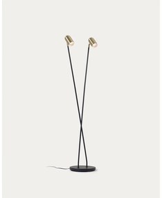 Czarna/w kolorze złota lampa stojąca z metalowym kloszem (wysokość 152 cm) Clemence – Kave Home