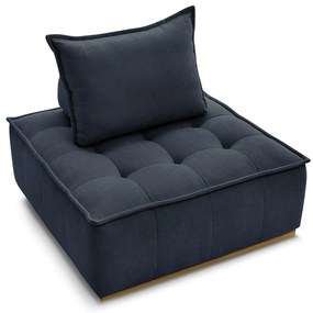 Ciemnoniebieski fotel z materiału bouclé Elisa – Bobochic Paris