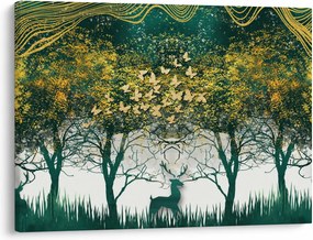Obraz - Jelenie w zielonym lesie (70x50 cm)