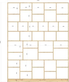 Duży regał biblioteczka na ścianę dąb artisan M5-W48