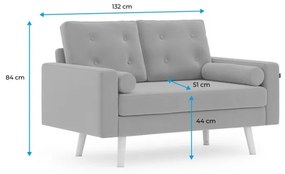 Ciemnobrązowa 2-osobowa sofa MANDI