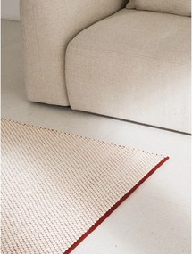 Czerwony/beżowy wełniany dywan tkany ręcznie 140x200 cm Lenu – noo.ma