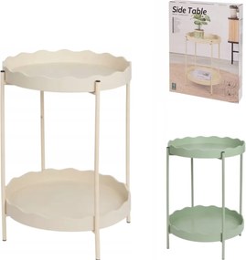 Stolik pomocniczy RAVELO Ø 40,5 cm, beżowy