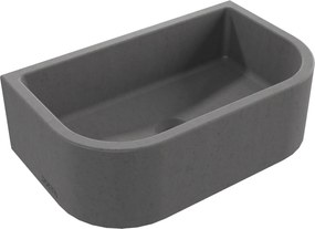 Umywalka betonowa półokrągła wisząca / nablatowa bez otworu na baterię 49 x 30 cm PALANGA | różne kolory : Kolor - Popielaty, Typ montażu - podwieszana