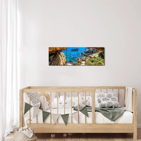 Obraz - Cape Greco (z zegarem) (90x30 cm)